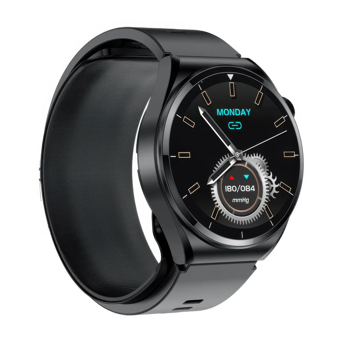 CFY Max 4 High Precision Air Pump Blood Pressure ECG Blood Oxygen Monitoring SmartWatch Black