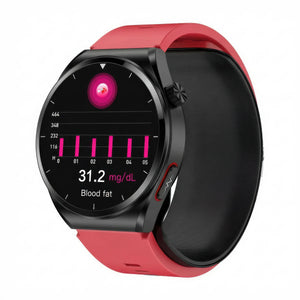 CFY Max 4 High Precision Air Pump Blood Pressure ECG Blood Oxygen Monitoring SmartWatch Red