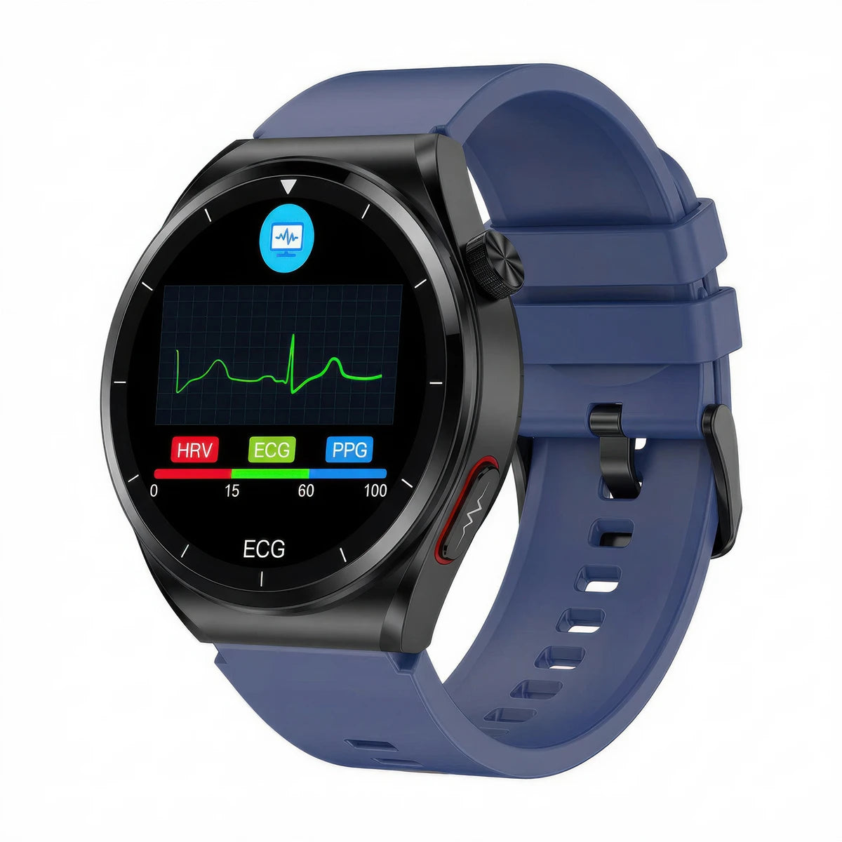 CFY Max 4 High Precision Air Pump Blood Pressure ECG Blood Oxygen Monitoring SmartWatch Blue