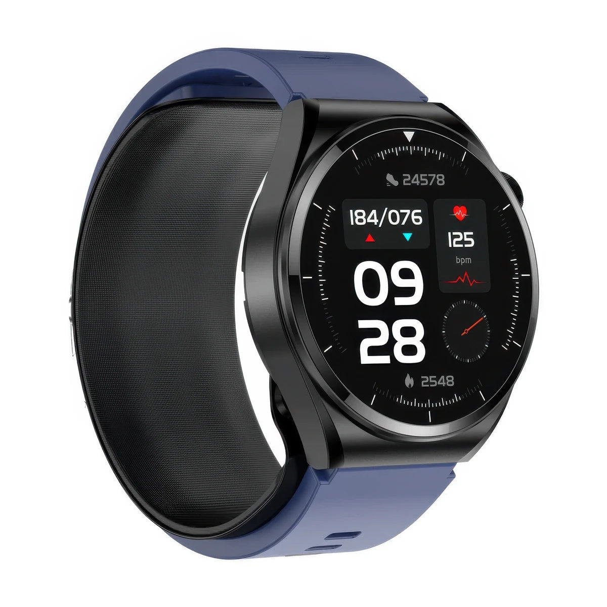 CFY Max 4 High Precision Air Pump Blood Pressure ECG Blood Oxygen Monitoring SmartWatch Blue