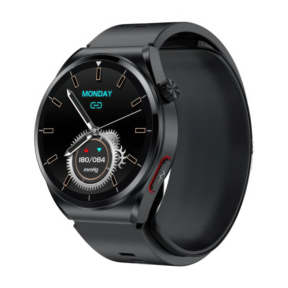 CFY Max 4 High Precision Air Pump Blood Pressure ECG Blood Oxygen Monitoring SmartWatch Black