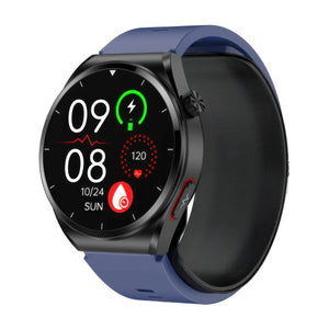 CFY Max 4 High Precision Air Pump Blood Pressure ECG Blood Oxygen Monitoring SmartWatch Blue