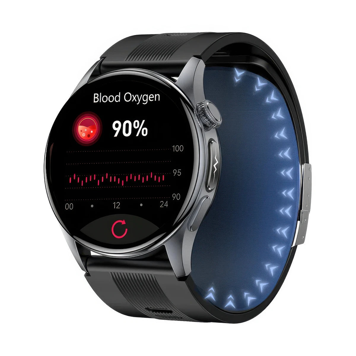CFY Max 6 Smartwatch - Air Pump, Blood Pressure, ECG, Blood Sugar & Oxygen
