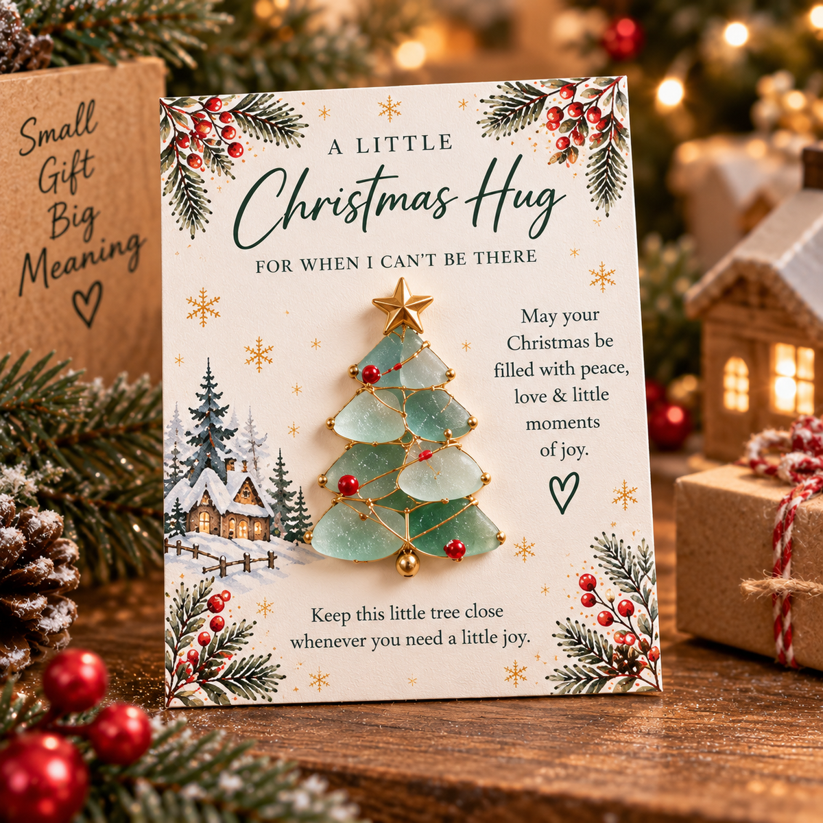 A Little Christmas Hug – Card with Detachable Ornament