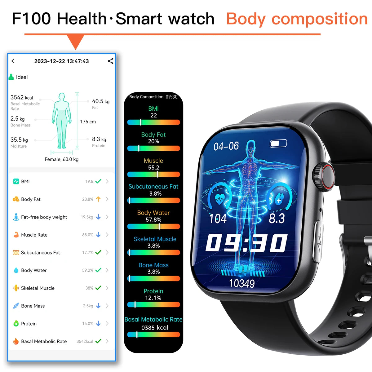 F100 Smart Watch Calorie Tracking Fitness Tracker
