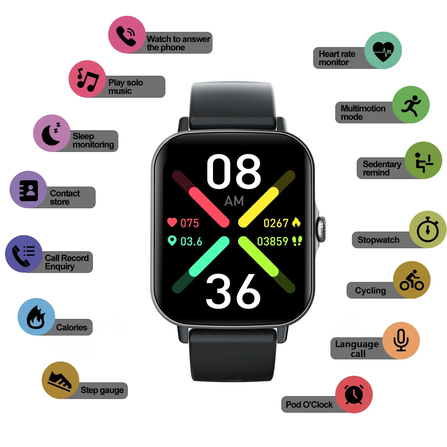 F107 Smart Watch Bluetooth Calling Fitness Tracker