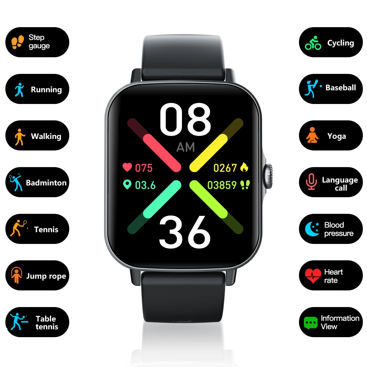 F107 Smart Watch 1.91 Inch IPS Display Fitness Tracker