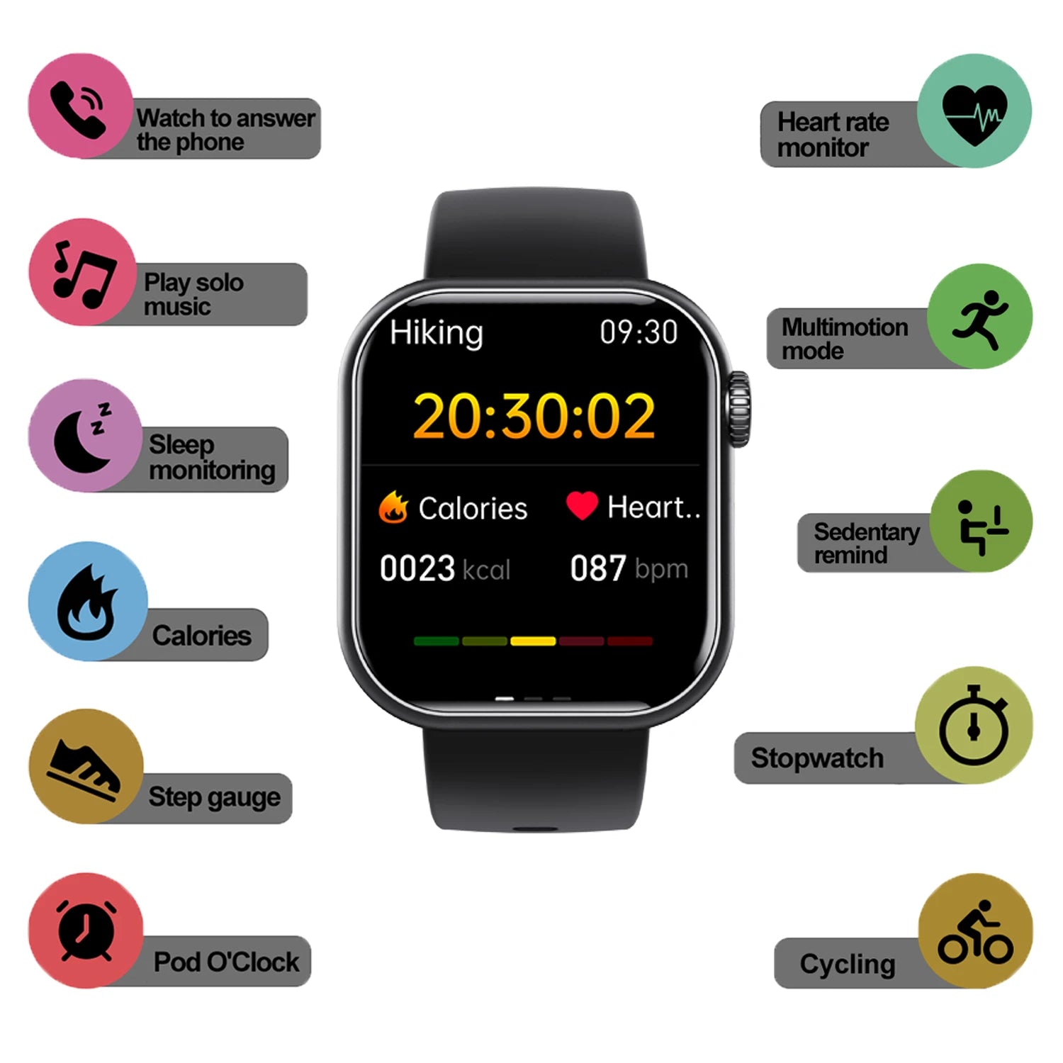F108 Smart Watch Heart Rate Tracking Fitness Tracker