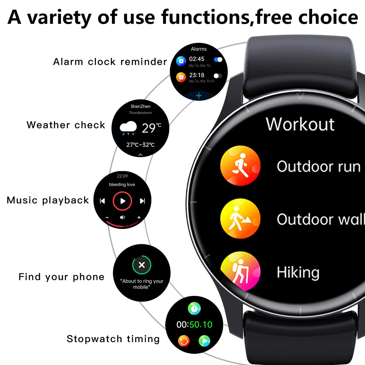 F207R smart watch 1.35 inch HD display fitness tracker