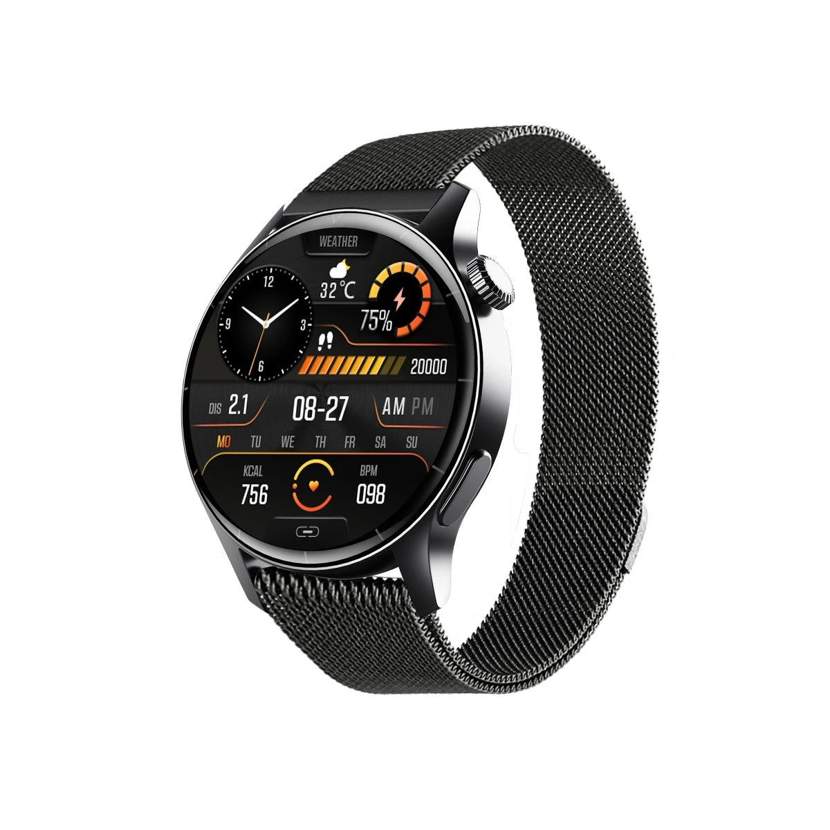 F207R Smart Watch with Bluetooth Calling & 1.35-inch Round Display Fitness Tracker