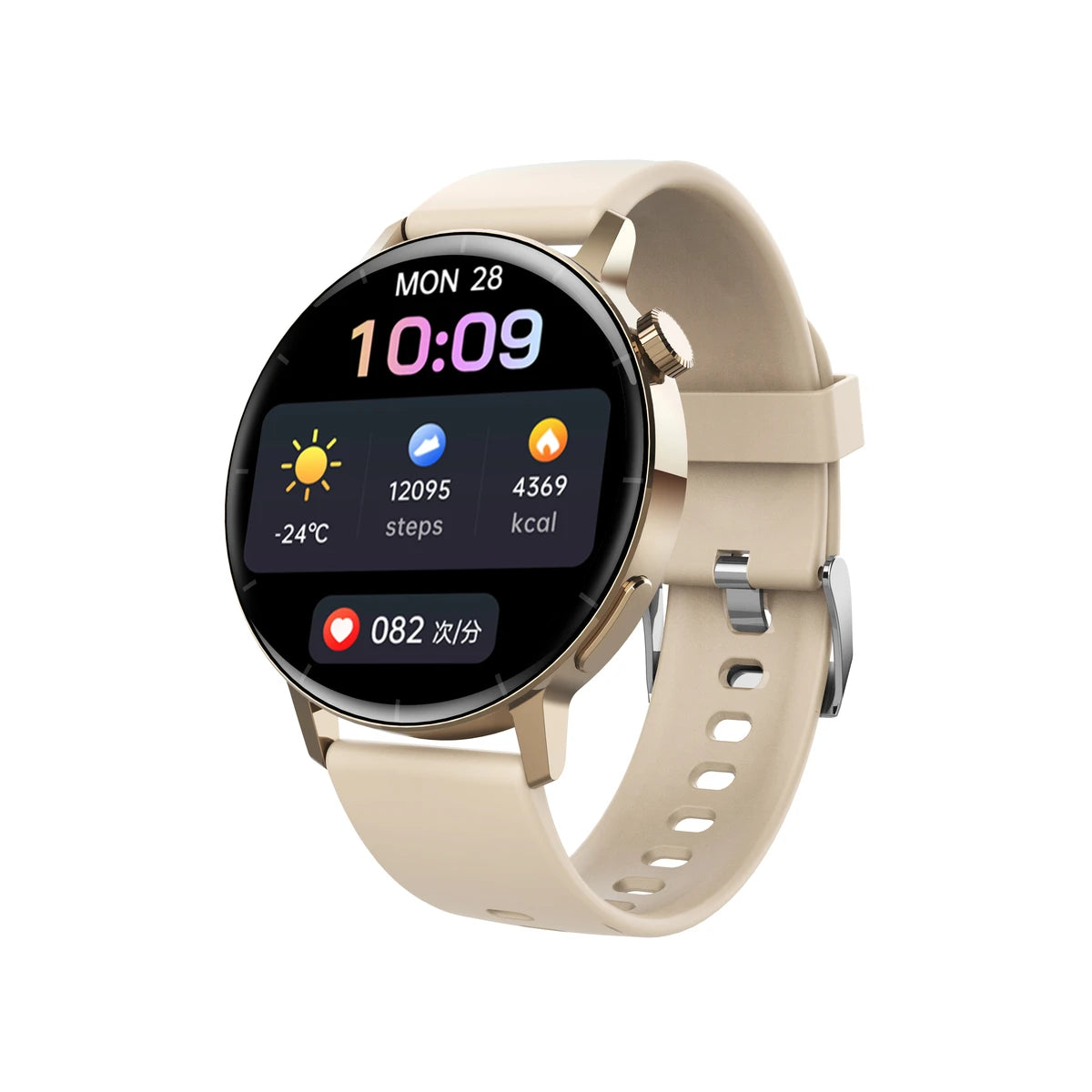 F22R fitness tracker with round touch display