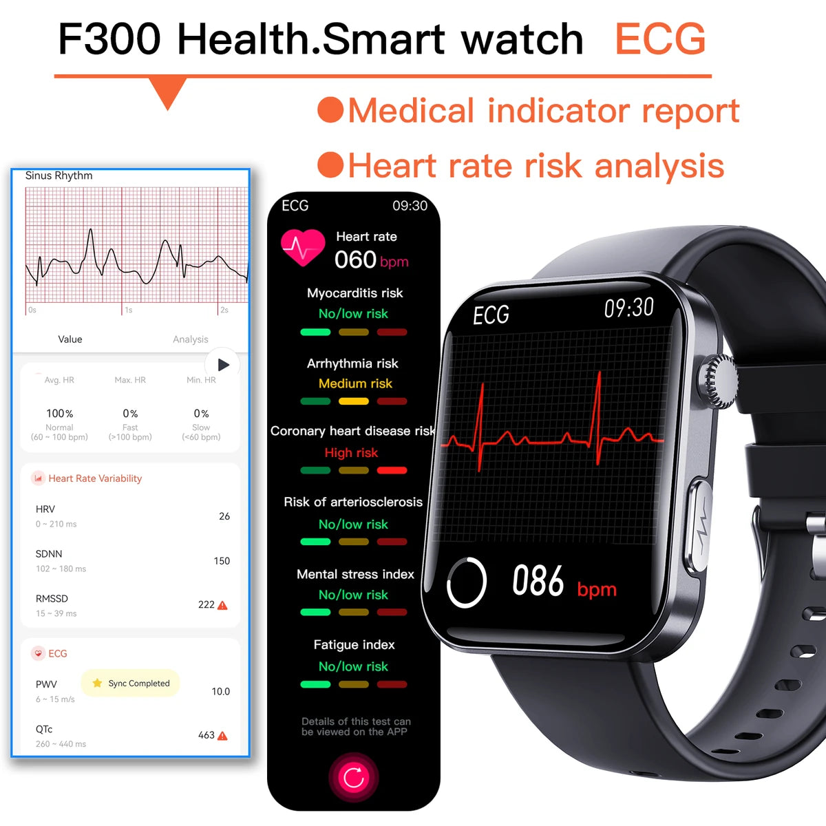 F300 Smart Watch 52 Sports Modes Fitness Tracker