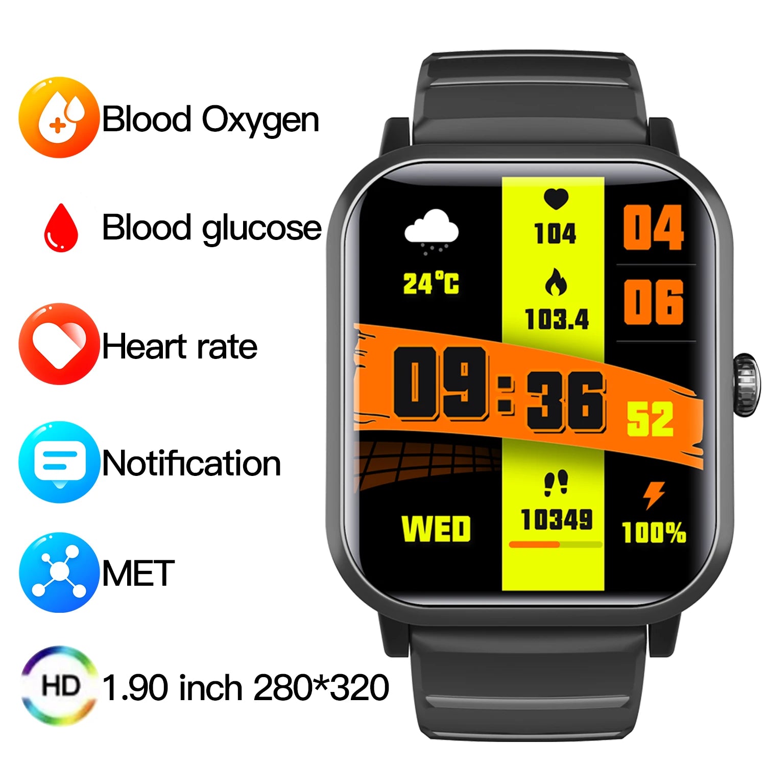 F33 Smart Watch size chart fitness tracker