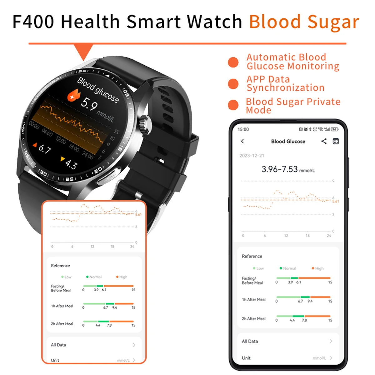 F400 Smart Watch Heart Rate Tracking Fitness Tracker