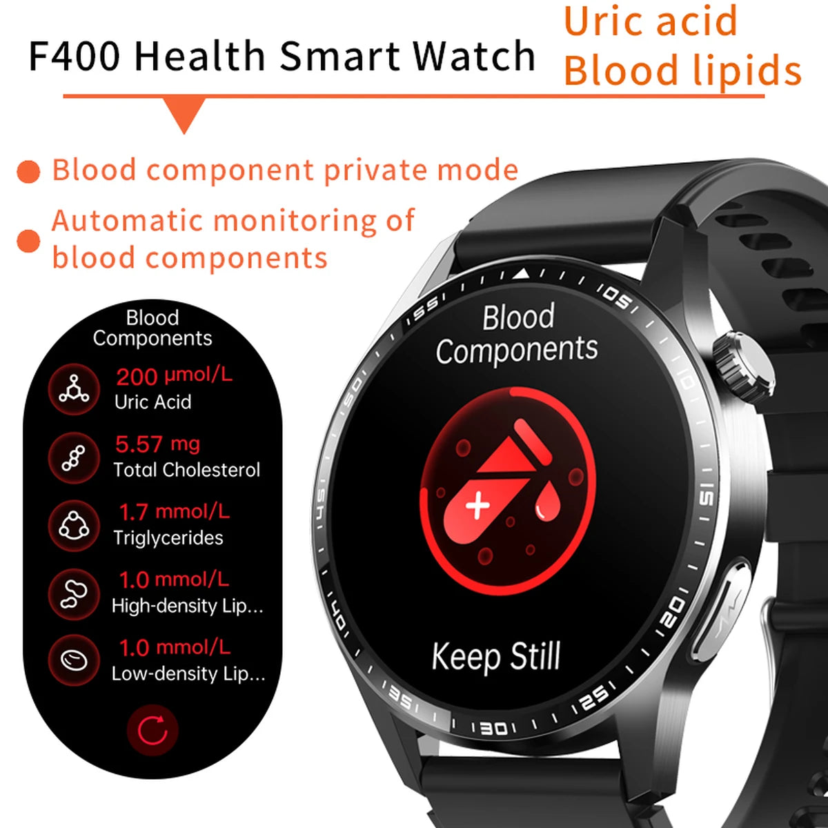 F400 Smart Watch Step Counter Fitness Tracker