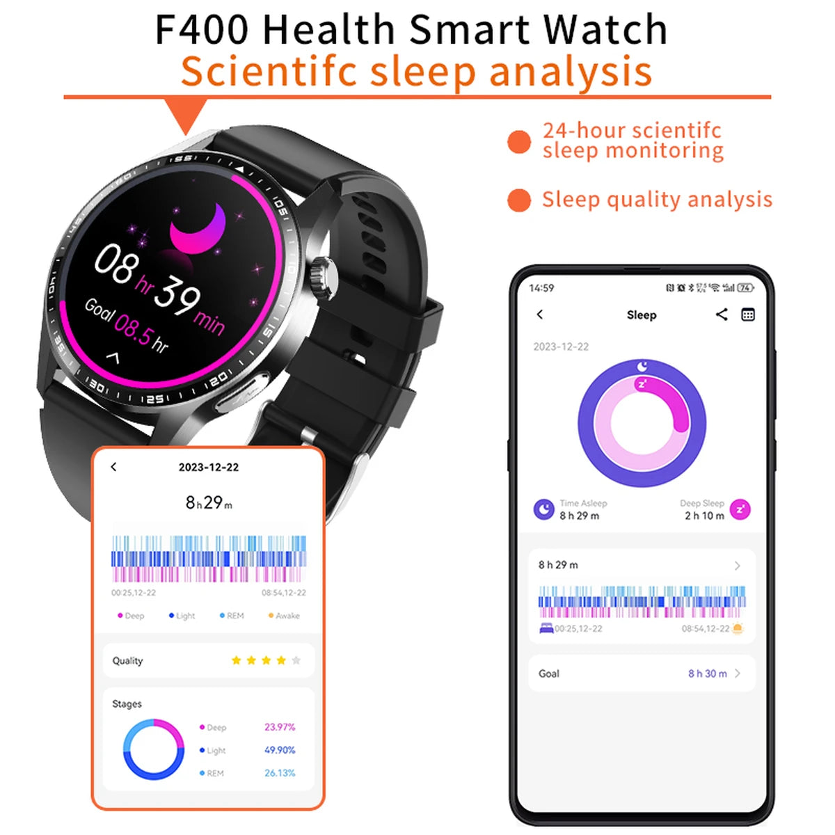 F400 Smart Watch 158 Sports Modes Fitness Tracker