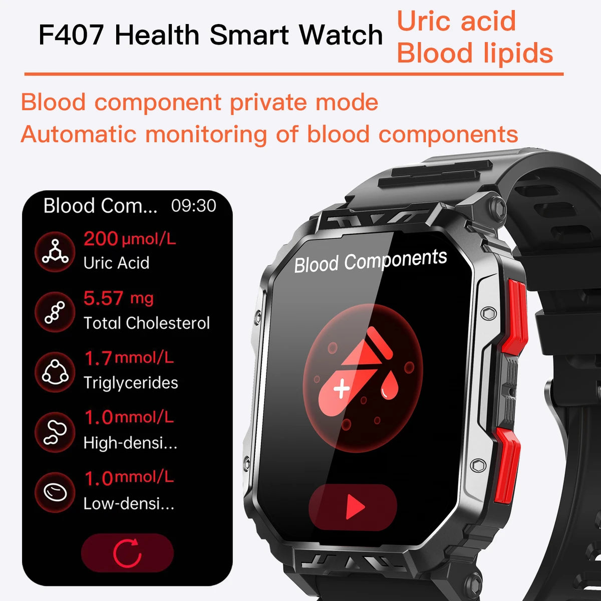 F407 smart watch IP68 outdoor fitness tracker
