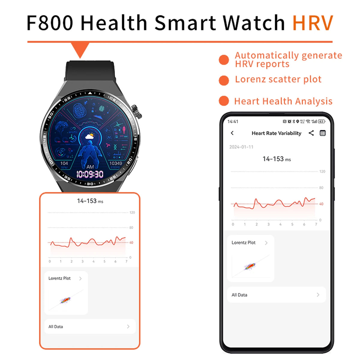 F800 smart watch heart rate tracking fitness tracker