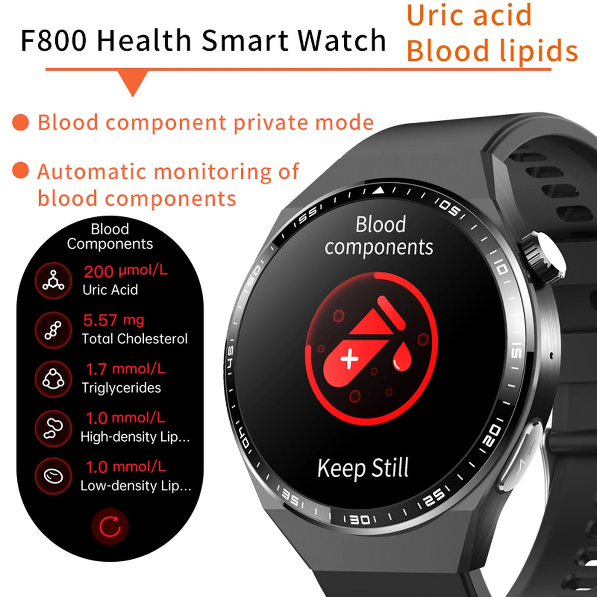 F800 smart watch heart rate tracking fitness tracker