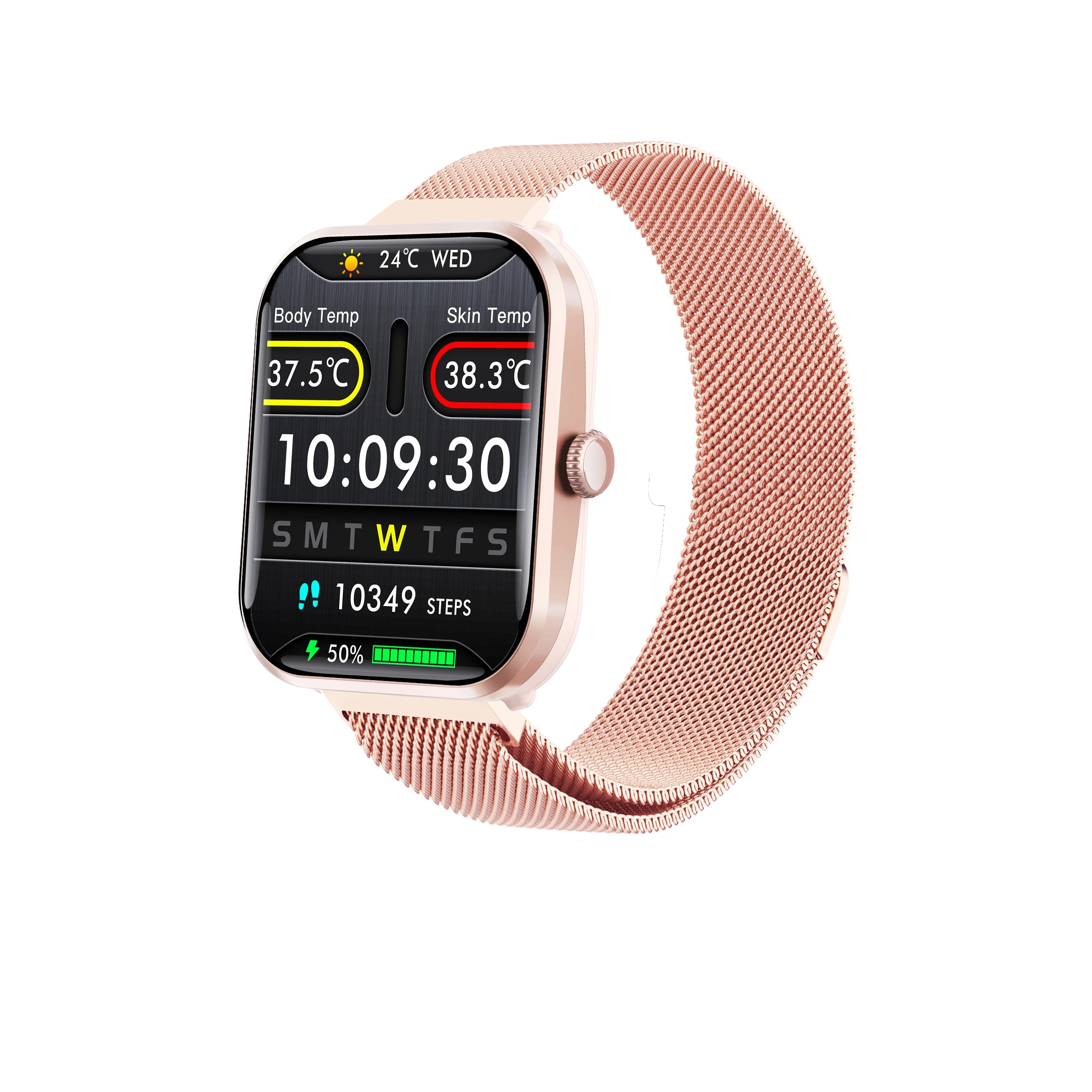 F96T Smart Watch with Bluetooth Calling & Body Temperature Fitness Tracker