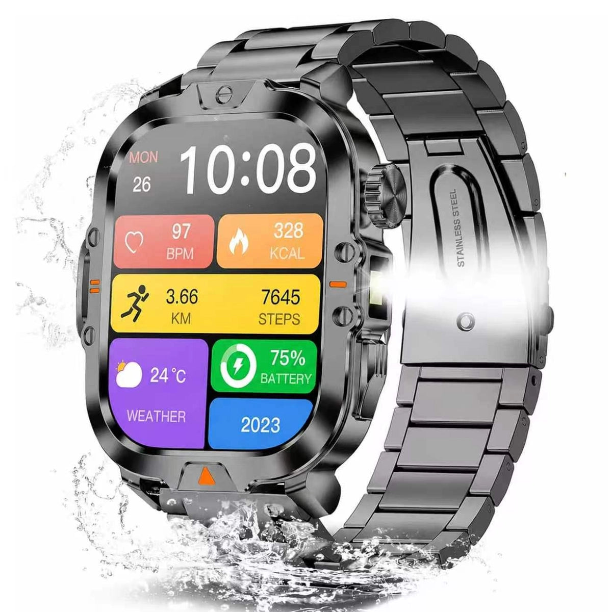 R600 Plus Rugged Men’s Smart Watch 2.01", 100+ Sports Modes, IP68 Water Resistant for Android & iPhone