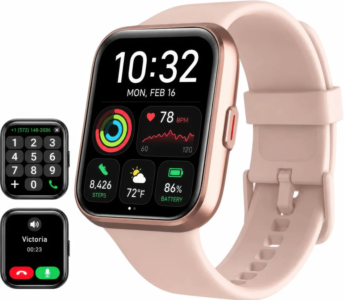 W23 Fitness Tracker for Women, Android Smart Watch with Step, Calorie & Heart Rate Tracking