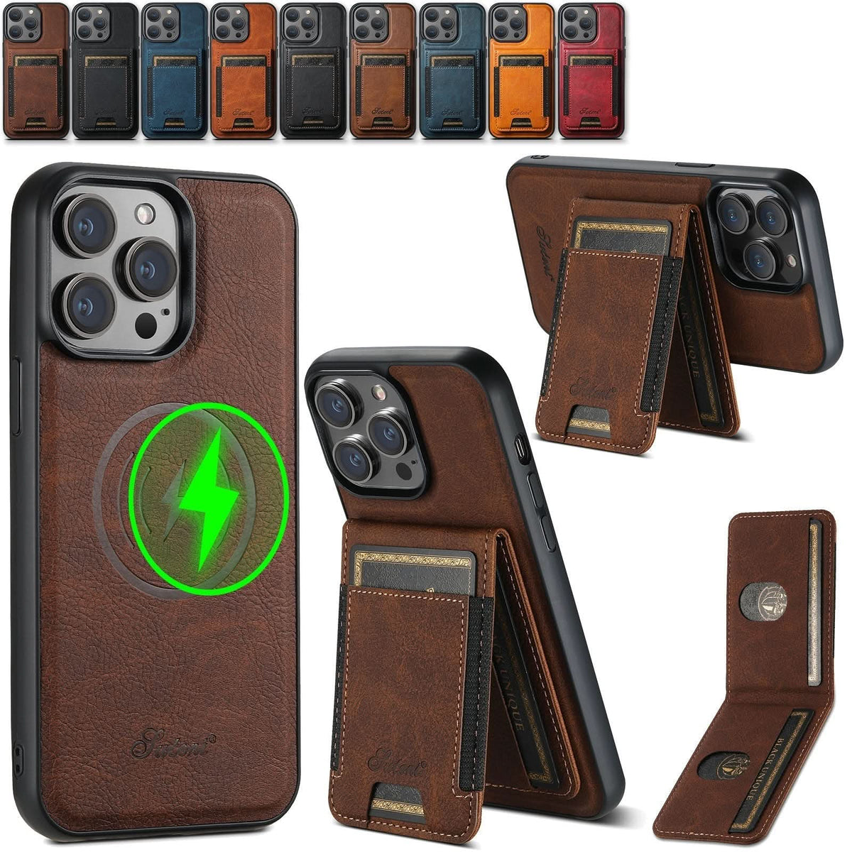 Shockproof Leather Phone Case with Card Holder