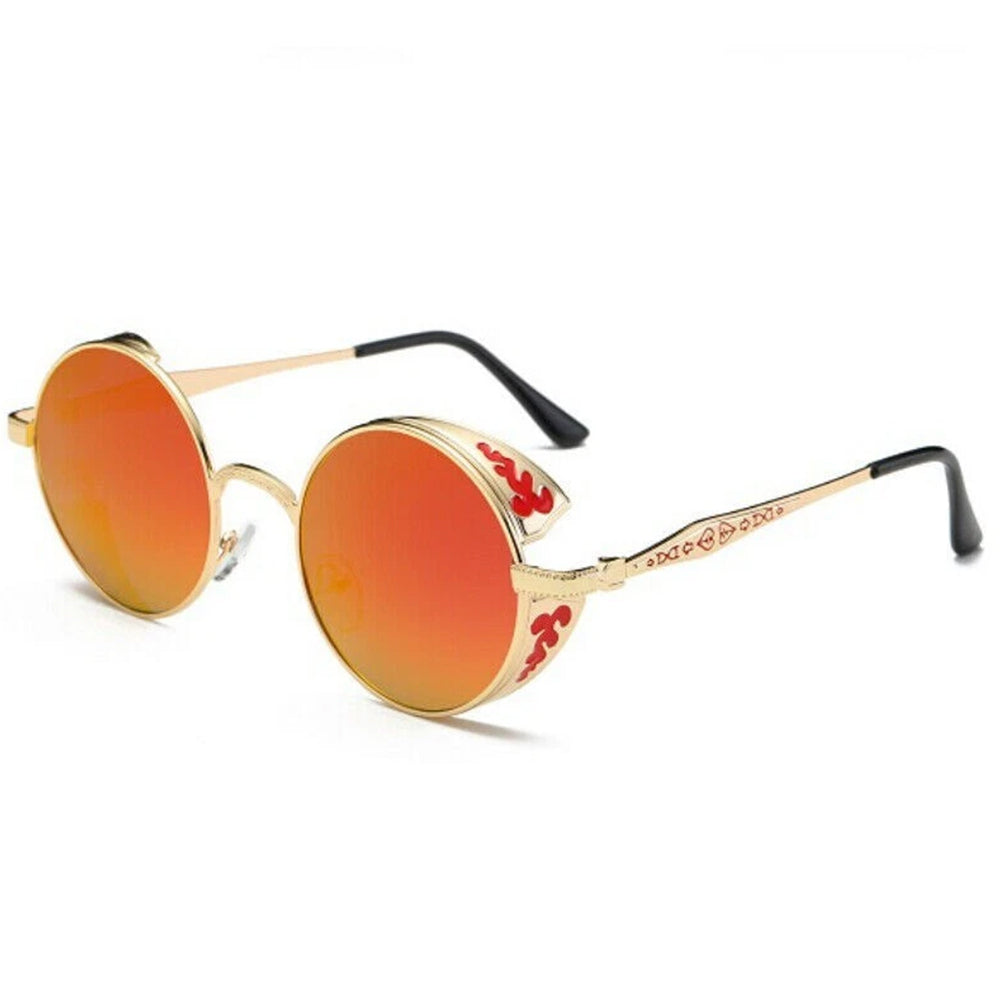 Steampunk Polarized Sunglasses Men Women UV400 Driving Retro Round Glasses