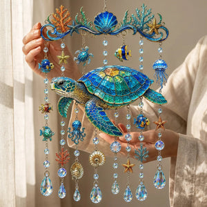 Ocean-Themed Crystal Wind Chime – Bring the Ocean Glow to Your Garden