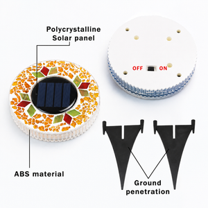 Solar ground light with polycrystalline solar panel, ABS body and ground stakes